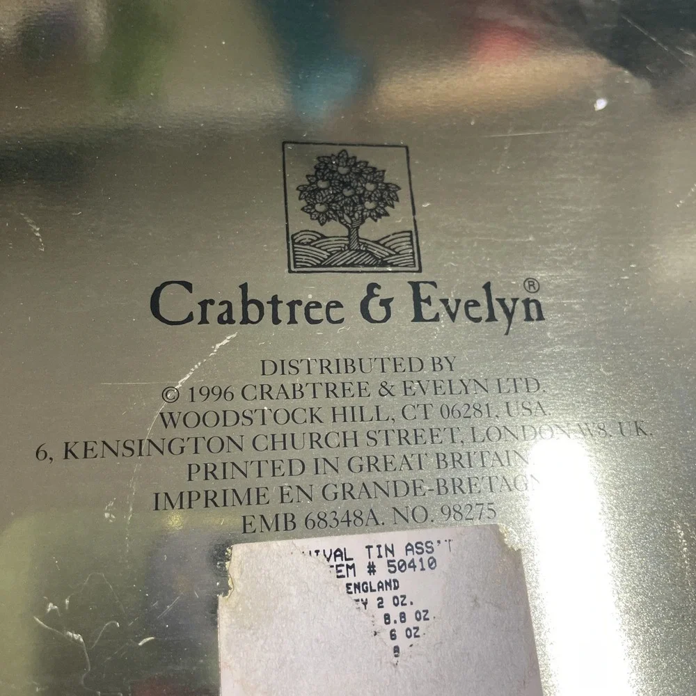 Vintage‎ 1996 Crabtree & Evelyn Octagon Collectible Holiday Tin 10